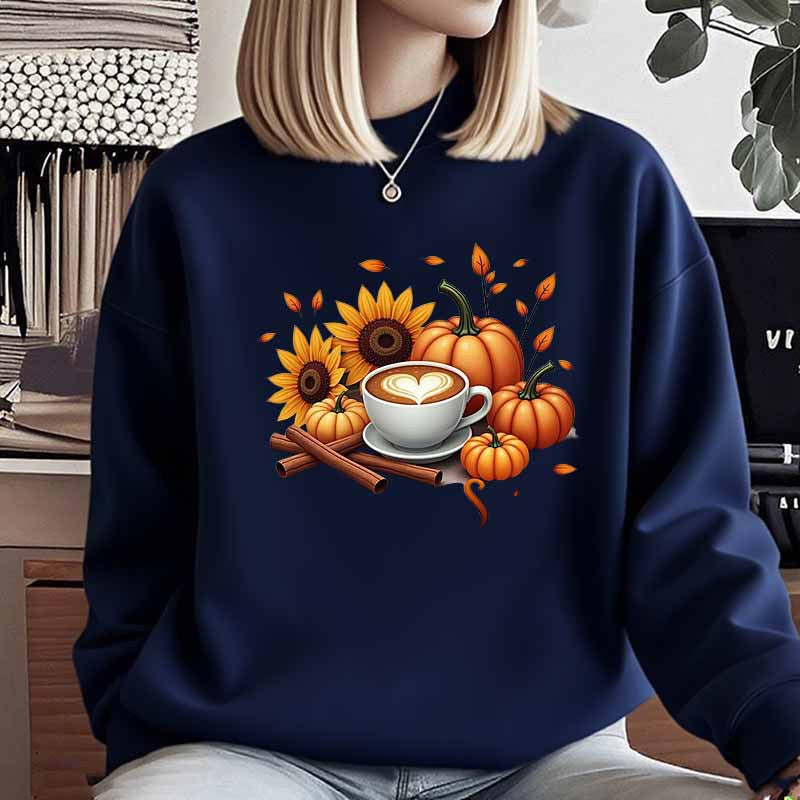 Damen Sweatshirt Herbstlich Motiv Besonderer Druck Norvielle