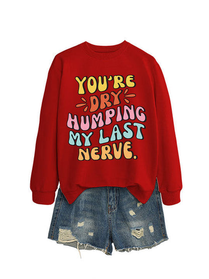 Damen Sweatshirt Comic-Slogan Lässig Norvielle