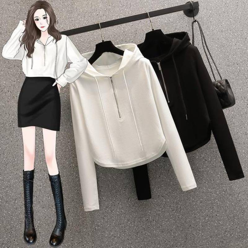 Damen Crop-Hoodie mit Reißverschluss Norvielle - Norvielle