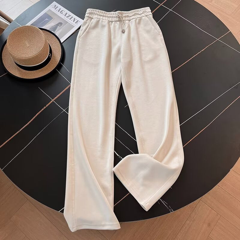 Damen Sportliche Freizeithose Elastischer Bund Seitliche Taschen