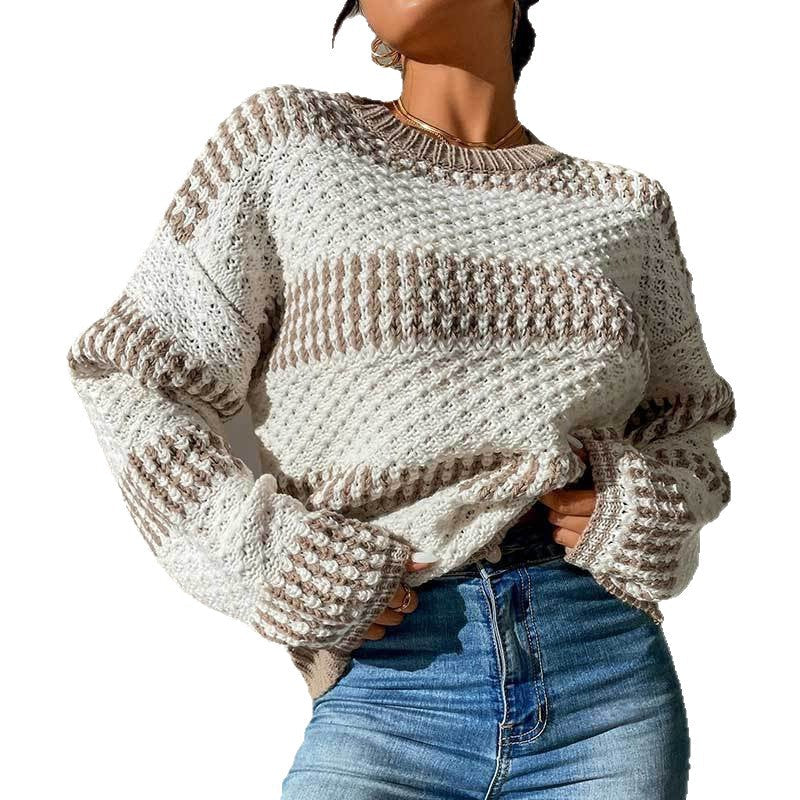 Damen Strickpullover Oversized Strukturmuster Norvielle