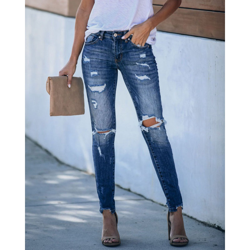 Damen Skinny Jeans Destroyed-Look Stretch Norvielle