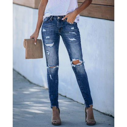 Damen Skinny Jeans Destroyed-Look Stretch Norvielle