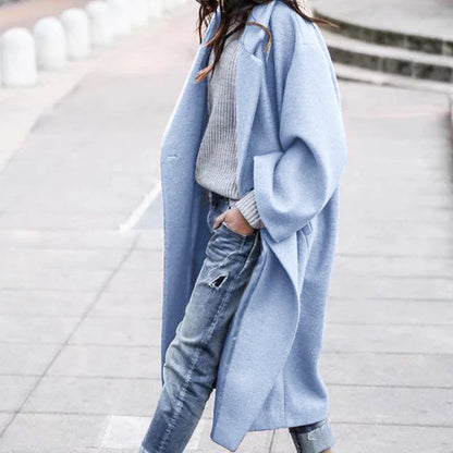 Damen Oversize Wollmantel Reverskragen Norvielle