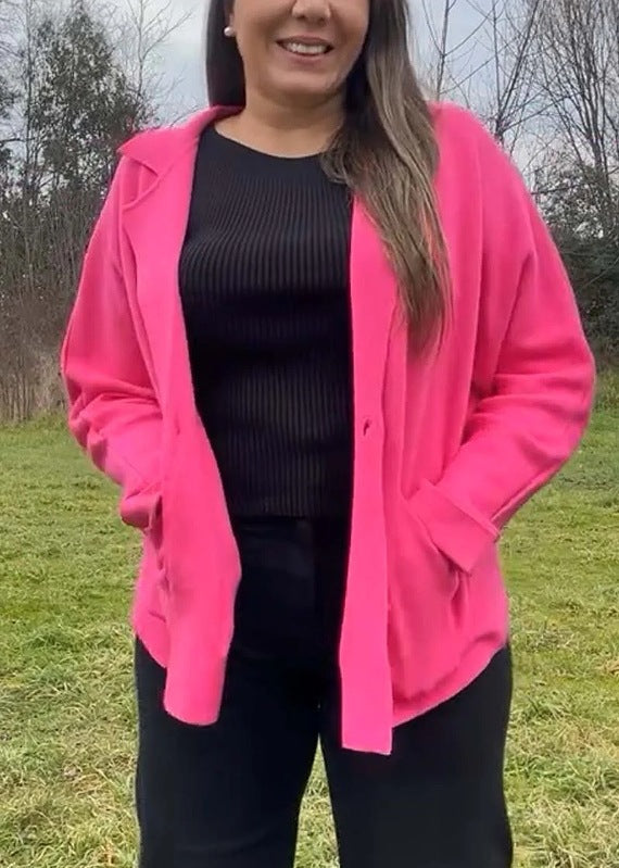 Damen Oversized Blazerjacke Lässiger Schnitt Praktische Taschen