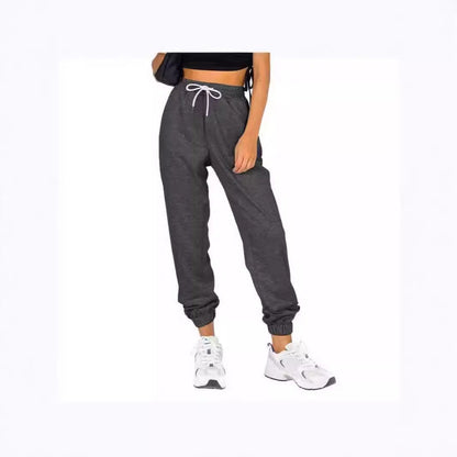 Damen Sport-Sweatpants Elastischer Bund Mit Kordelzug Beige