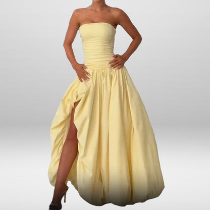 Damen Maxikleid mit Schlitz und Volumenrock Norvielle