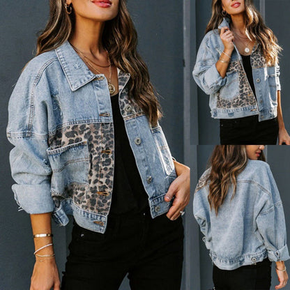 Damen Denimjacke Leo-Details Blau - Norvielle