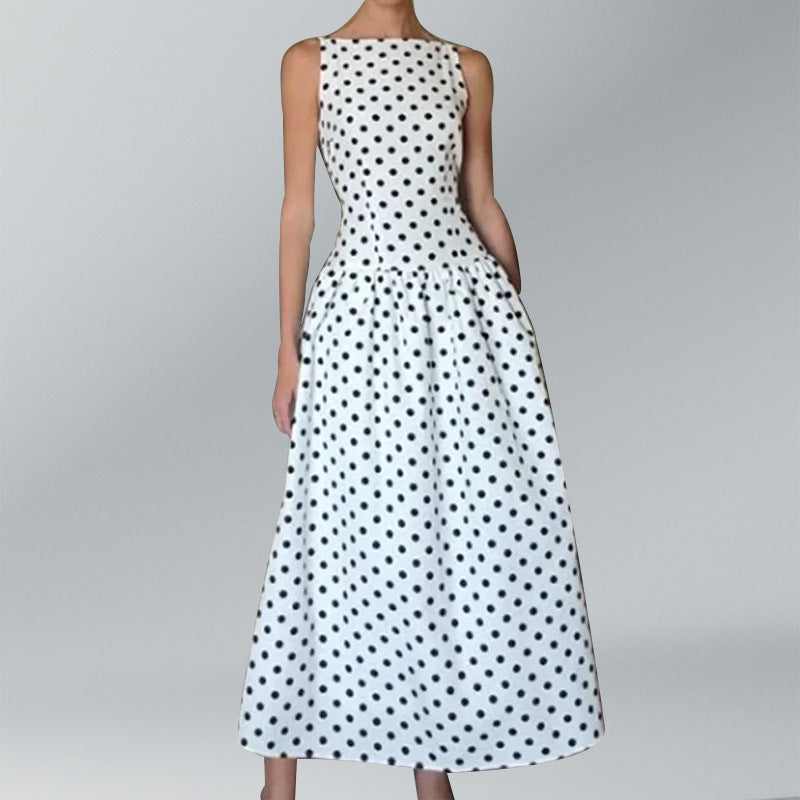 Damen Maxikleid Retro Polka-Dots Voluminöser Rock Norvielle - Norvielle