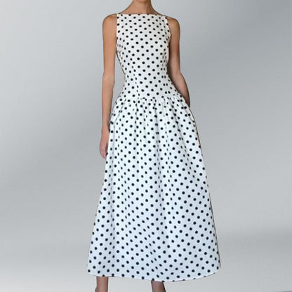 Damen Maxikleid Retro Polka-Dots Voluminöser Rock Norvielle - Norvielle