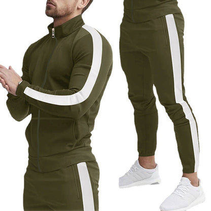 Herren Sportanzug-Set mit Reißverschluss und Streifen