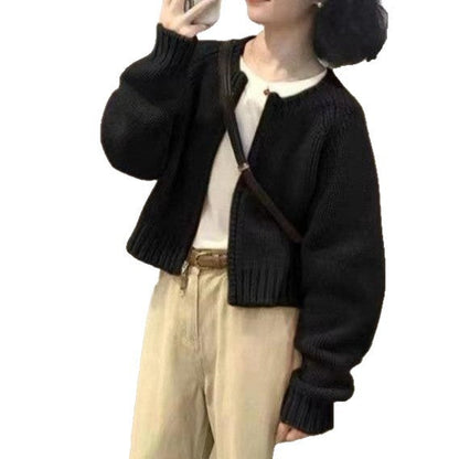Damen Strickjacke Rundhalsausschnitt Kuschelig Norvielle