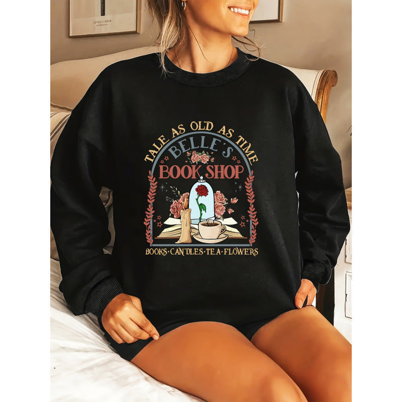 Damen Sweatshirt Buchladen-Motiv Norvielle