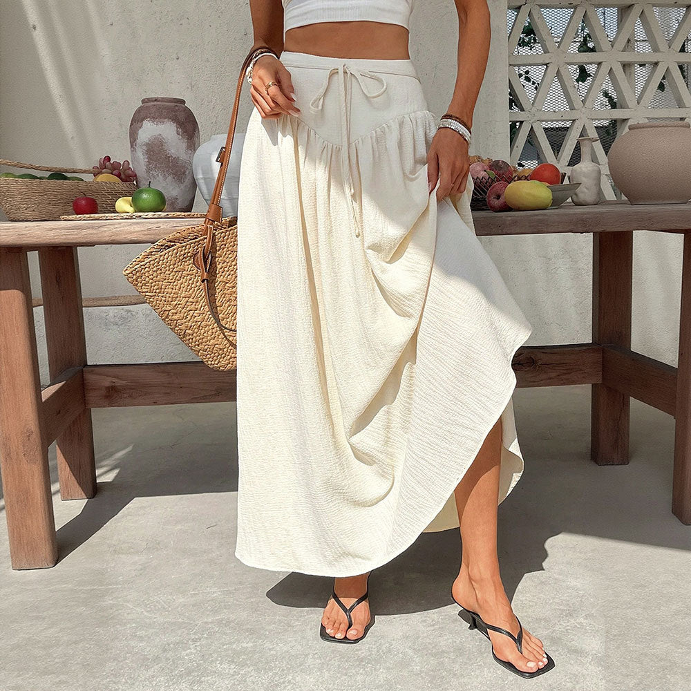Damen Maxi-Rock Eleganter Schnitt Verstellbarer Taillenzug Norvielle