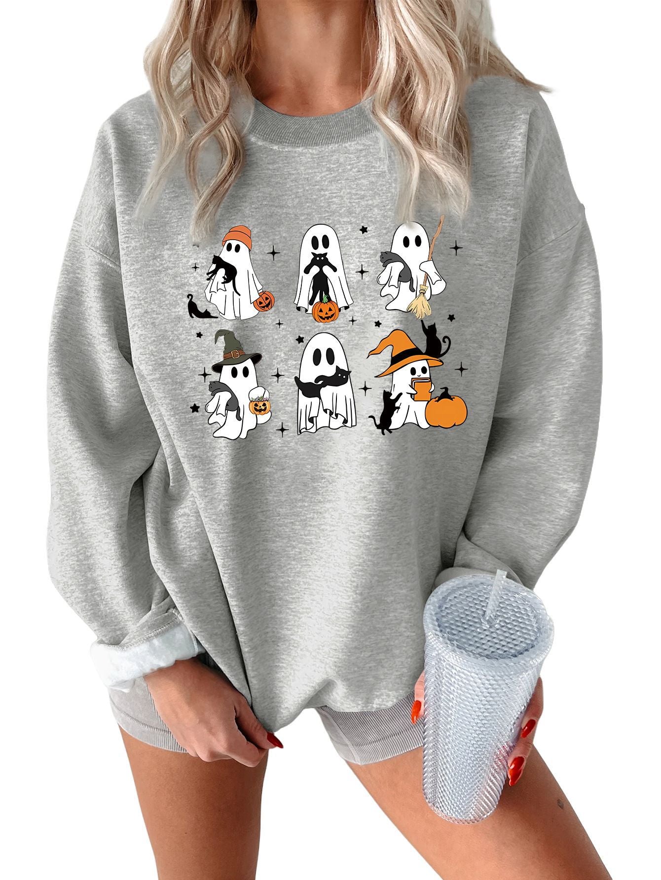Damen Sweatshirt Grusel Motiv Norvielle