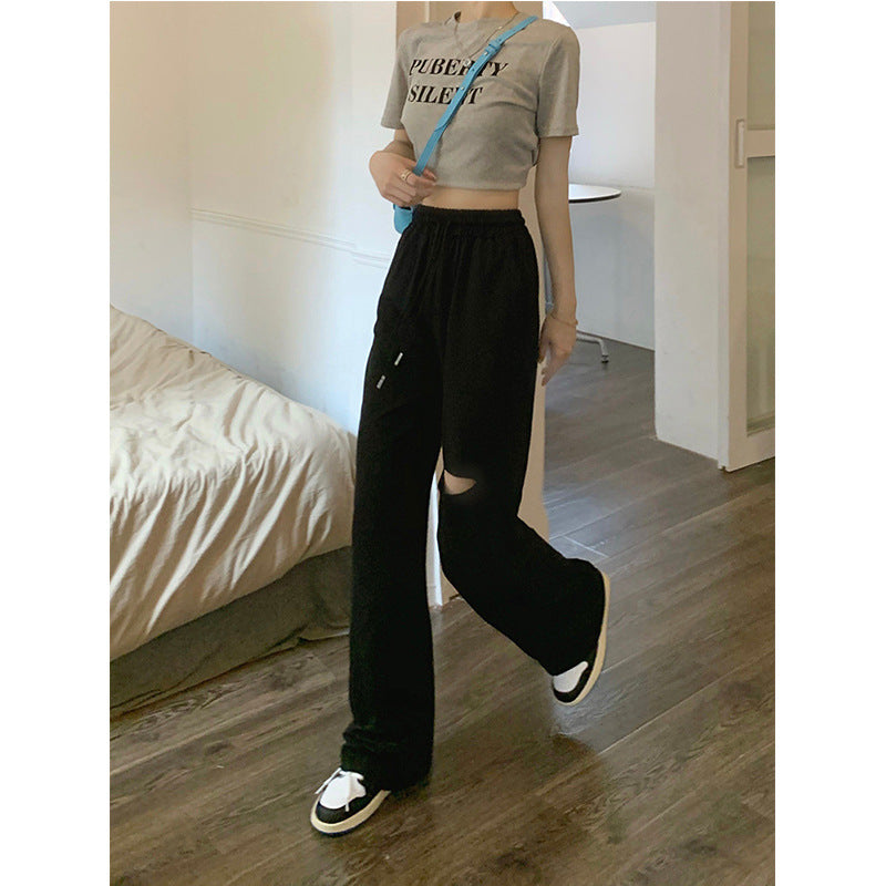 Damen Freizeithose Bequem Cut-Out-Details