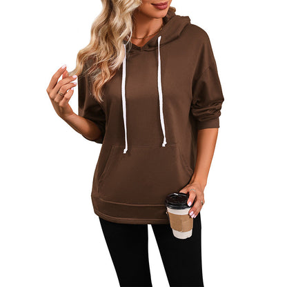 Damen Hoodie Lässig Kängurutasche Verstellbar Norvielle