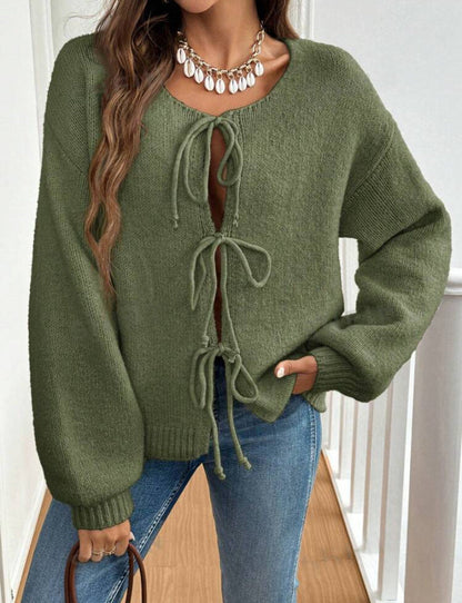 Damen Strickpullover mit Knotendetails