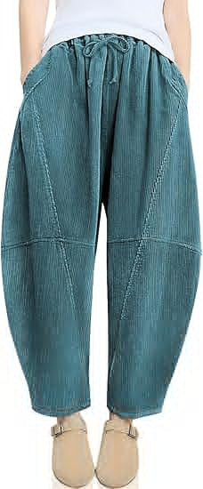 Damen High-Waist Freizeithose Kordelzug Beige