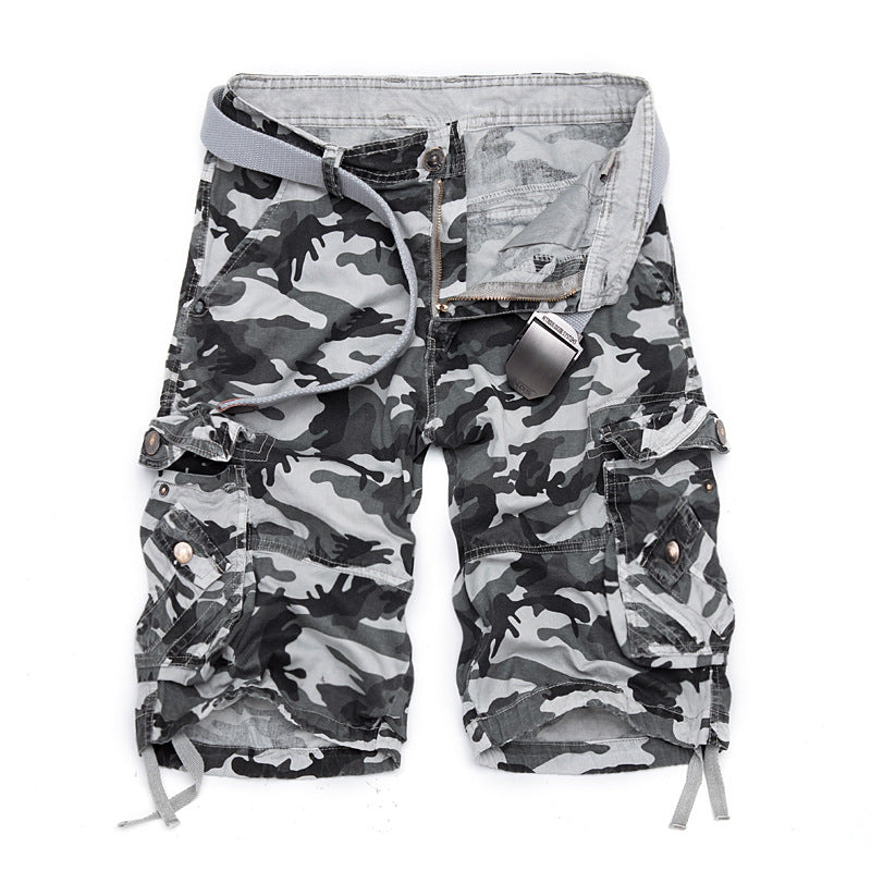Herren Camo Cargo Shorts Mehrere Taschen Verstellbarer Bund Norvielle