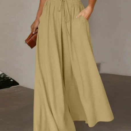 Damen Palazzo-Hose Elastischer Bund Praktische Seitentaschen Norvielle