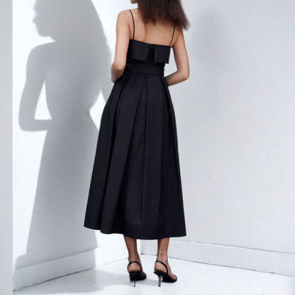 Damen Maxikleid Schulterfrei mit Bindegürtel Elegant