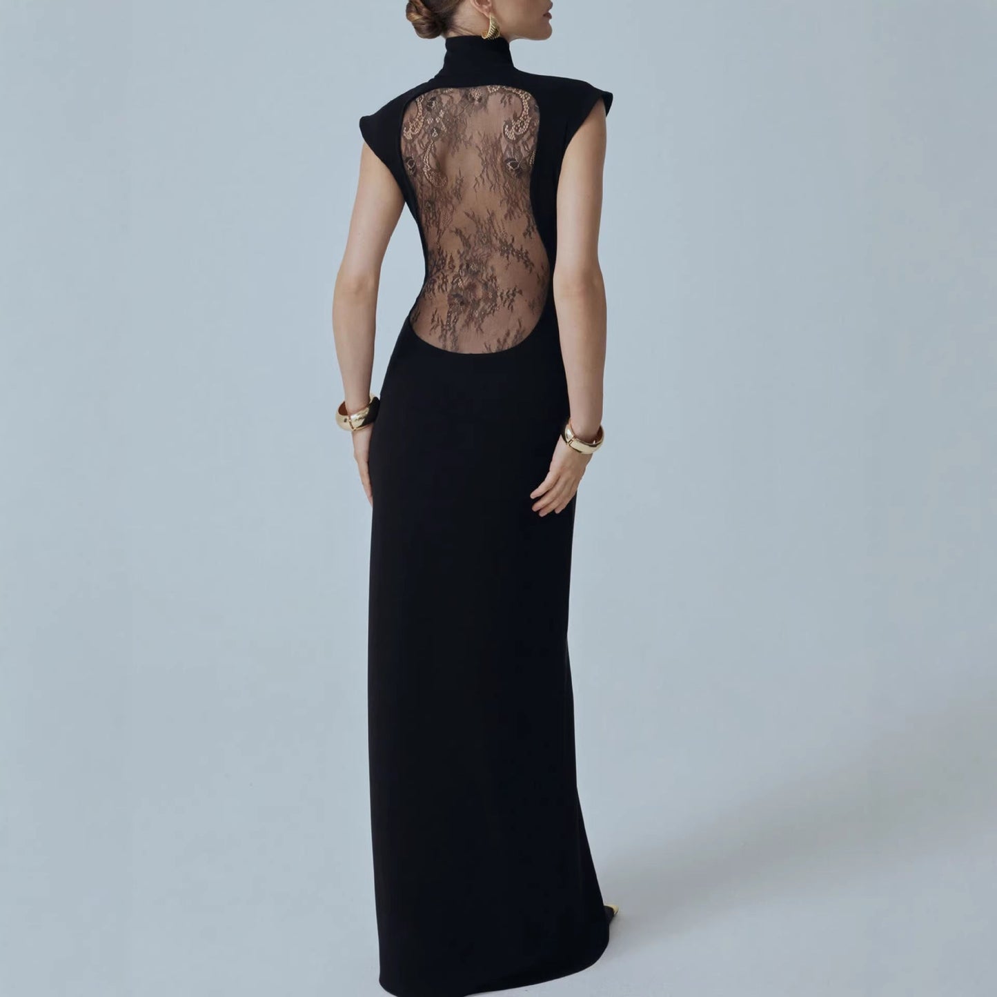 Damen Minikleid Spitzenbesatz Glamour Ärmel