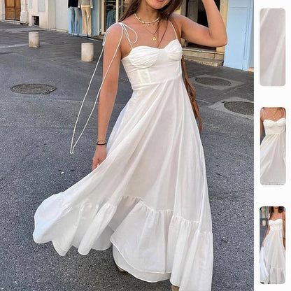 Damen Maxikleid Schulterfrei Voluminöser Rock Norvielle - Norvielle