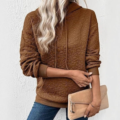 Damen Sweatshirt Strukturiertes Blumenmuster Norvielle
