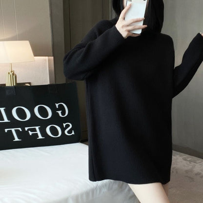 Damen Strickkleid mit Kapuze Lässiger Schnitt Norvielle