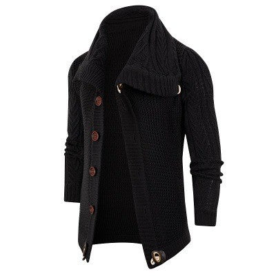 Herren Strickcardigan Schalkragen Große Holzknöpfe Beige