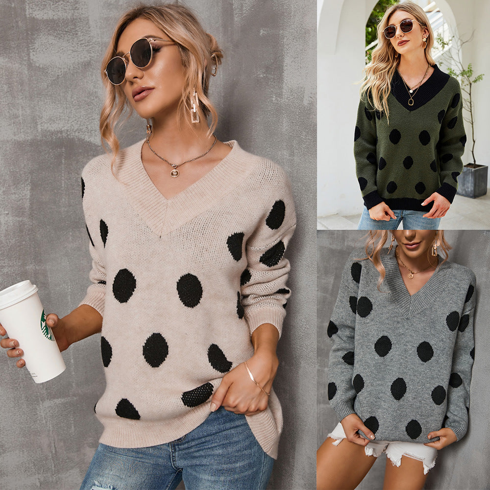 Damen Pullover V-Ausschnitt Grafikdesign Norvielle - Norvielle