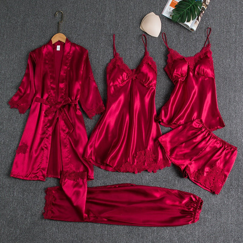 Damen Pyjama Anzug Baumwolle Weich Rosa
