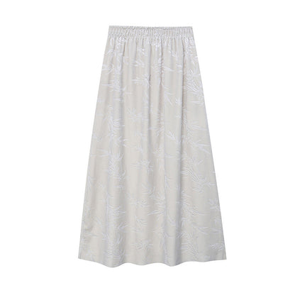 Damen Midirock Samt Floralmuster