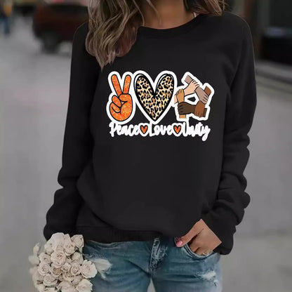 Damen Sweatshirt Peace Love Unity Motiv Norvielle
