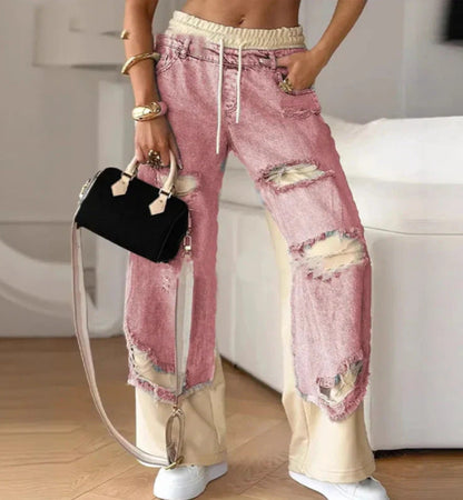 Damen Destroyed Denim Jogger Jeans Norvielle