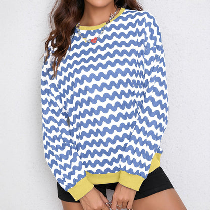 Damen Sweatshirt Wellenmuster Sportlich Norvielle