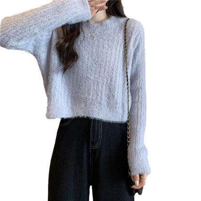 Damen Strickpullover Weiches Material Beige Norvielle