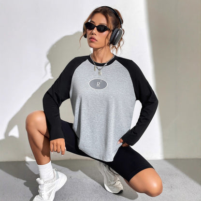 Damen Raglan-Shirt Grafisches Design Norvielle