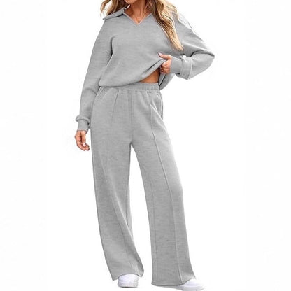 Damen Freizeit-Set V-Ausschnitt Weites Oberteil Norvielle - Norvielle