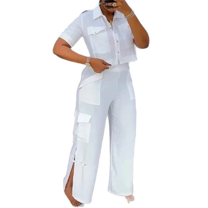 Damen Crop- und Cargo-Hosen Set Norvielle