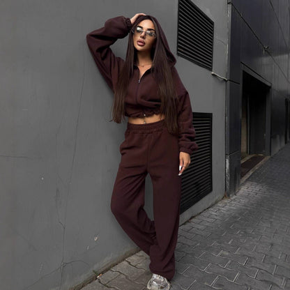 Damen Fleece Crop- Set mit weiter Hose Norvielle