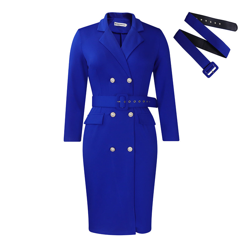 Damen Blazer-Kleid Tailliert Abnehmbarer Gürtel Norvielle