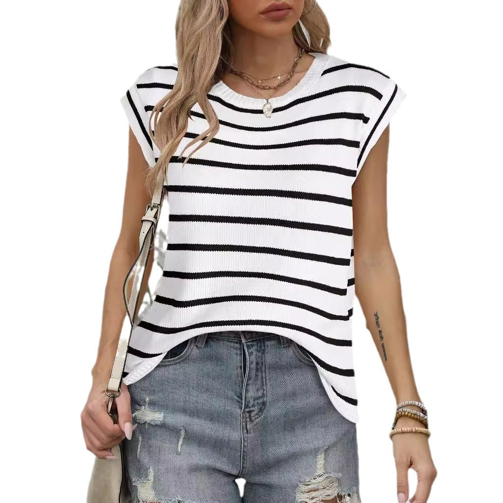 Damen Strickoberteil Streifenmuster Locker Norvielle