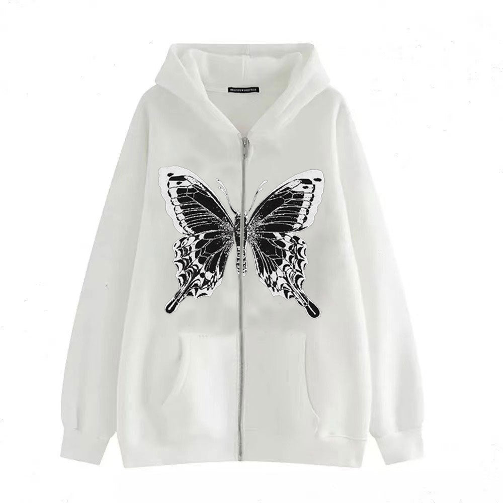 Damen Hoodie Schmetterlingsmotiv Baumwolle Norvielle
