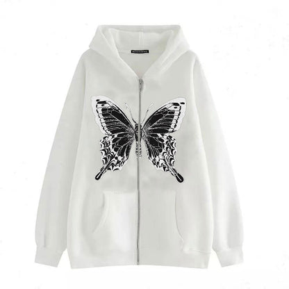 Damen Hoodie Schmetterlingsmotiv Baumwolle Norvielle