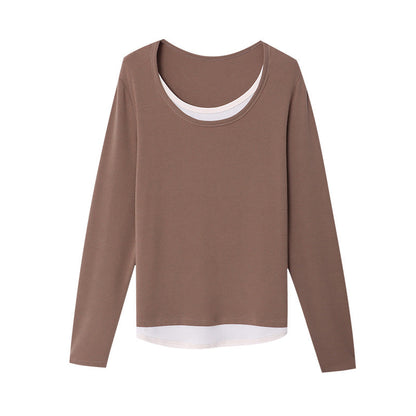Damen Longsleeve Rundhalsausschnitt Elegant