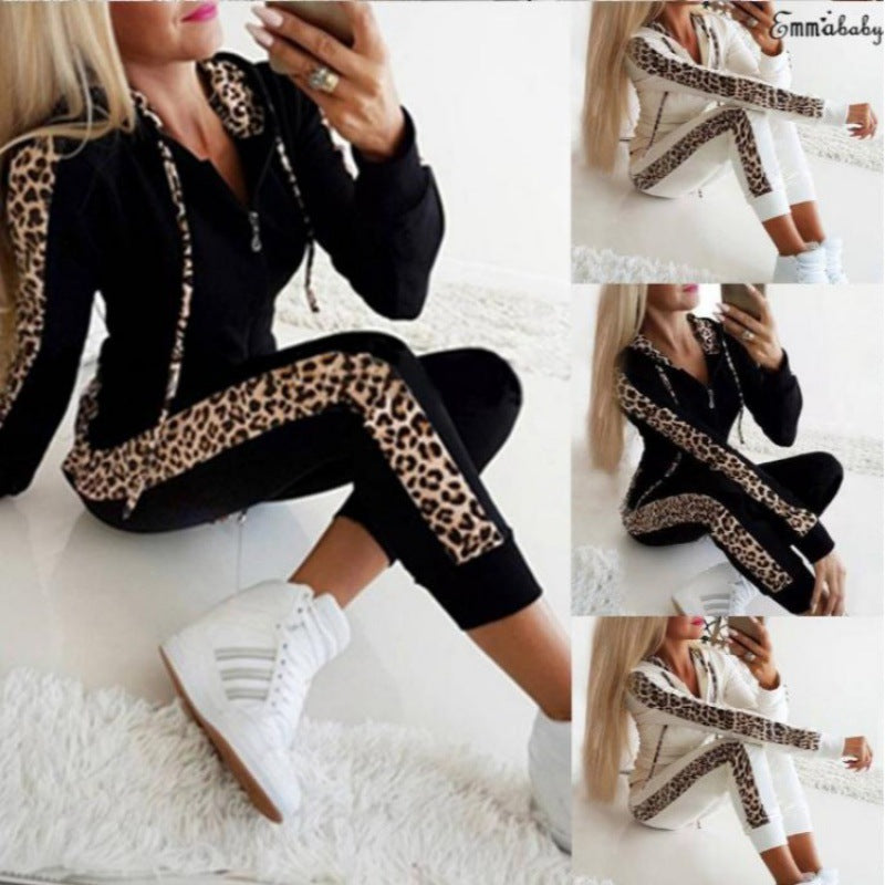 Damen Sportanzug Leopardenmuster Stretch - Norvielle