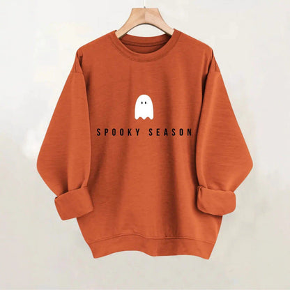 Damen Sweatshirt Weiches Innenfleece Gruselmotiv