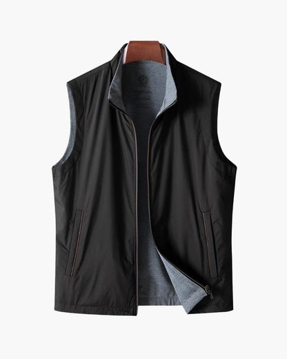 Schlank geschnittene Damen Bodywarmer Schwarze Zip Weste - Norvielle